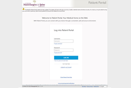 entering patient portal